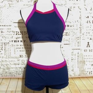 Tommy Bahama high neck halter boy shorts bikini M